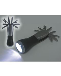 Lampe de poche DEL avec canif de 8 lames intégré
