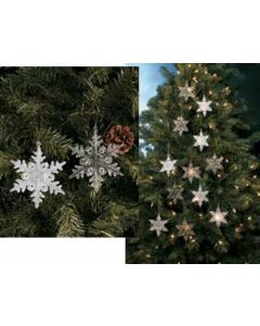 Ens. de 12 flocons de neige décoratifs
