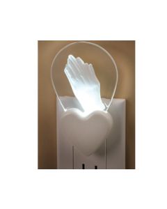 Lampe veilleuse avec mains en prière