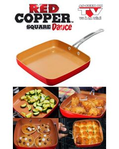 Red Copper Square Dance Pan