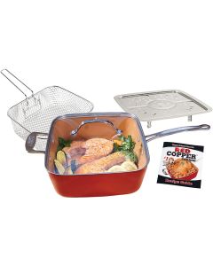 Marmite carrée Red Copper® céramique infusée de cuivre antiadhésive - Ens. de 5 pièces