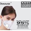 Masques de Protection KN95 avec valve d'aération Blancs, ENS. de 10. Certifiés CE