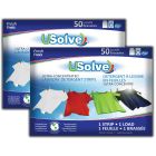 Feuilles détergentes à lessive USolve™ - 50 brassées - Linge Frais - En emballage SANS PLASTIQUE (ENS. DE 2  AU TOTAL 100 BRASSÉES)