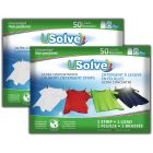 Feuilles détergentes à lessive USolve™ - 50 brassées - Sans Parfum - En emballage SANS PLASTIQUE (ENS. DE 2  AU TOTAL 100 BRASSÉES)