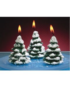 Glitter Christmas Tree Candles- Set of 3