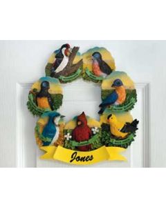 Wreath with Seven American Birds