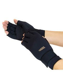 Copper Fit copper infused compression gloves for Hand Relief - Black