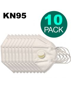 KN95 Protection Mask With Breathing Valve, 10 PC SET White CE Certified
