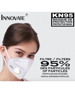 Masques de Protection KN95 avec valve d'aération Blancs, ENS. de 10. Certifiés CE