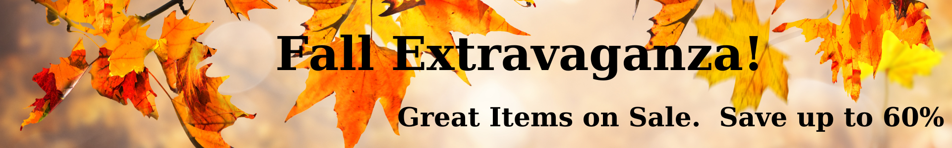 Fall Extravaganza, Save up to 60%!