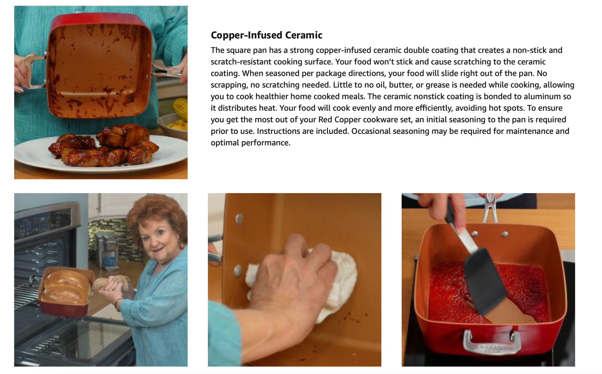 Red Copper® Square Ceramic Cookware Set